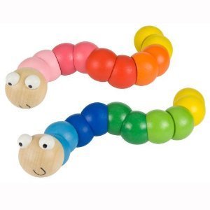 Elasticated Wooden Wiggly Worm Baby Toy by Big Jigs BJ969
