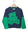 Tractor Ted Blue Applique Long Sleeve T-Shirt