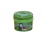 Wild Friends Jungle Theme Metal Money Bank with zipper and lock