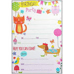 Pack of 20 Animal Party Invitations and Envelopes
