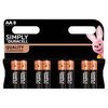 Duracell Simply AA Alkaline Batteries - 8 Pack